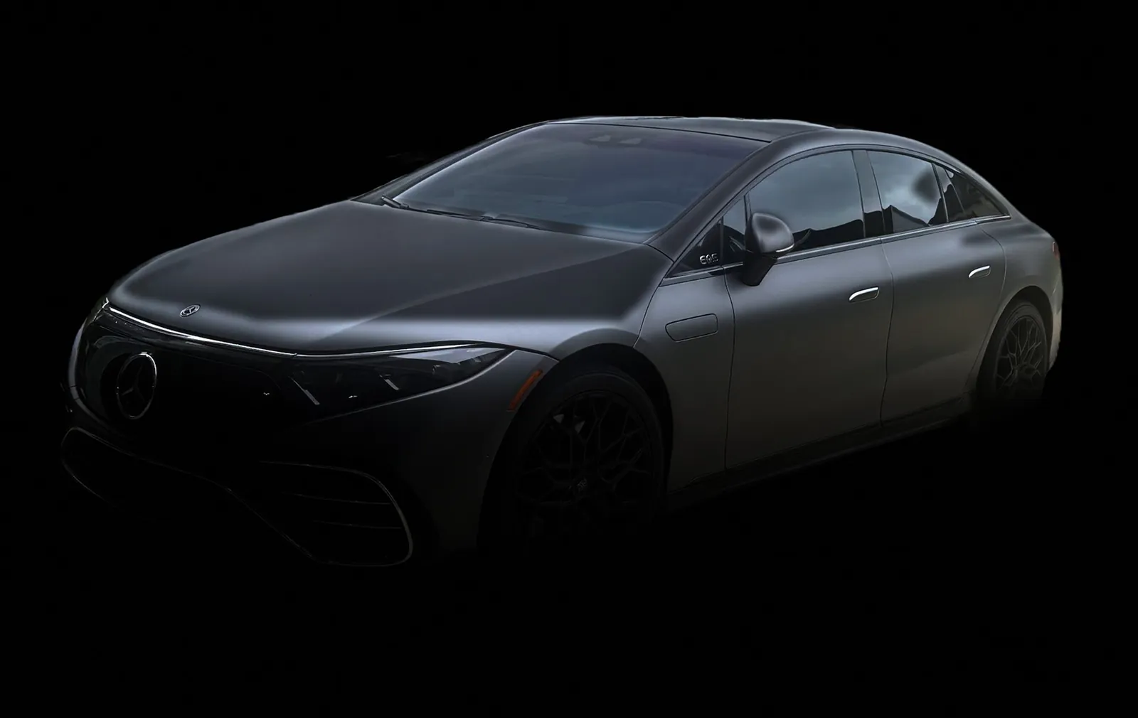 Dark matte gray Mercedes-Benz EQS